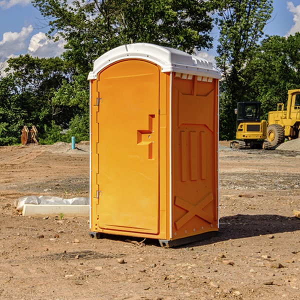 how often are the portable restrooms cleaned and serviced during a rental period in Macedonia